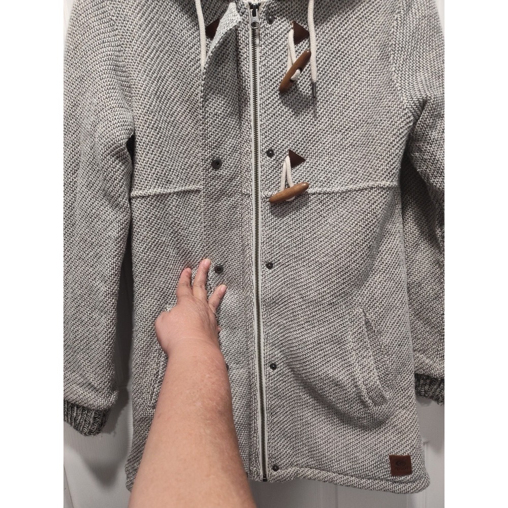 Rip Curl Penny Longline Fleece Lined Jacket Small Gray Hoodie Full Zip Cozy Warm - Picture 6 of 12